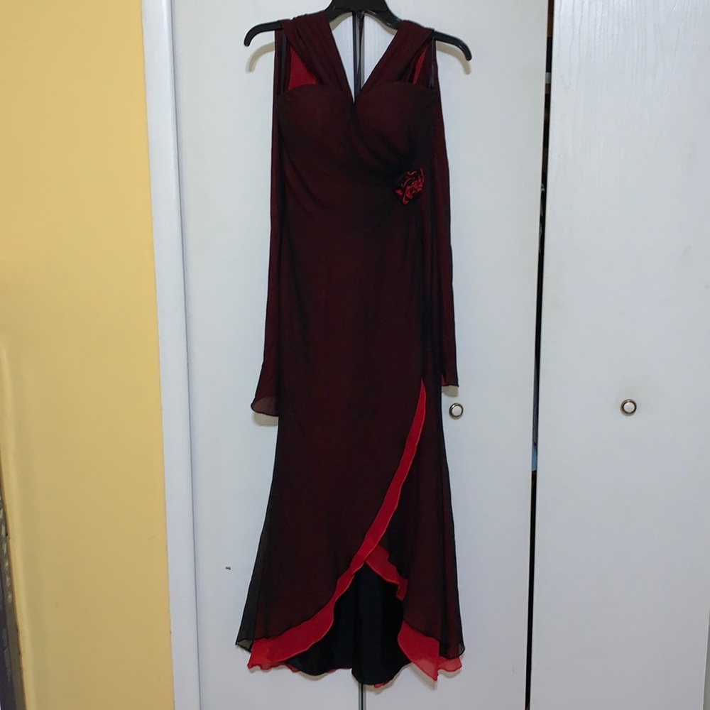 Jovani black and red gown